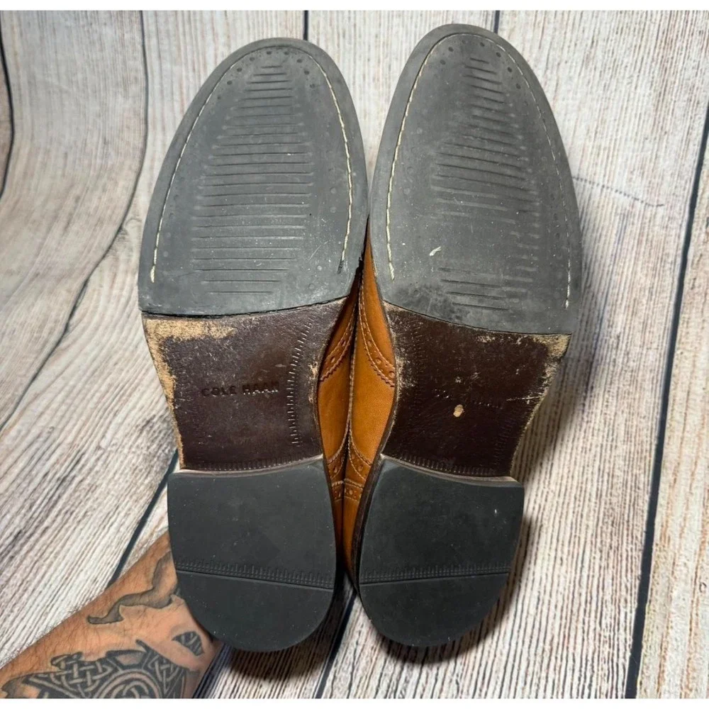 Cole Haan Benton Wingtip‎ Oxfords Il British Tan Leather C24116 Mens Size 10 M